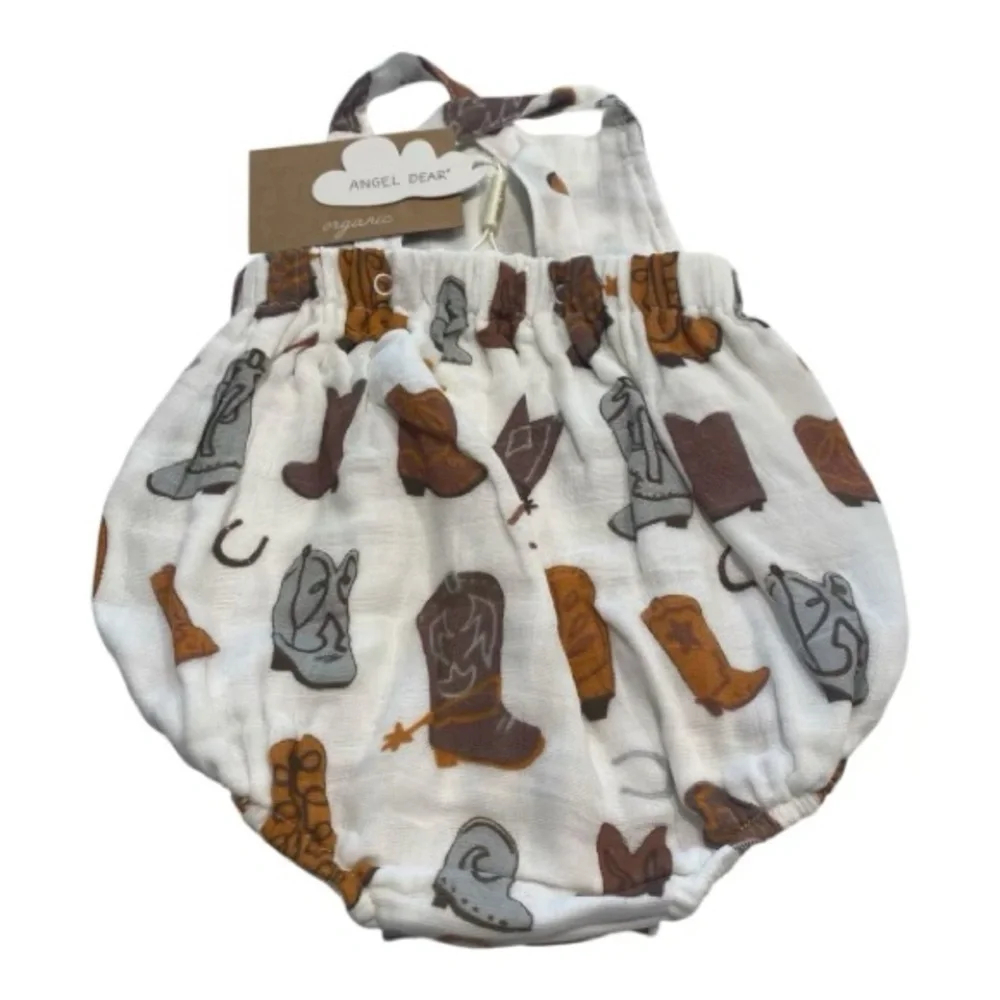 Angel Dear Cowboy Print Baby Romper 0-3 months